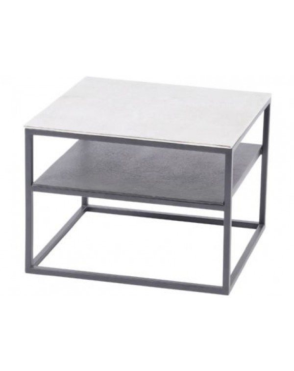 Element Aluminium And iron Side Table With Shelf